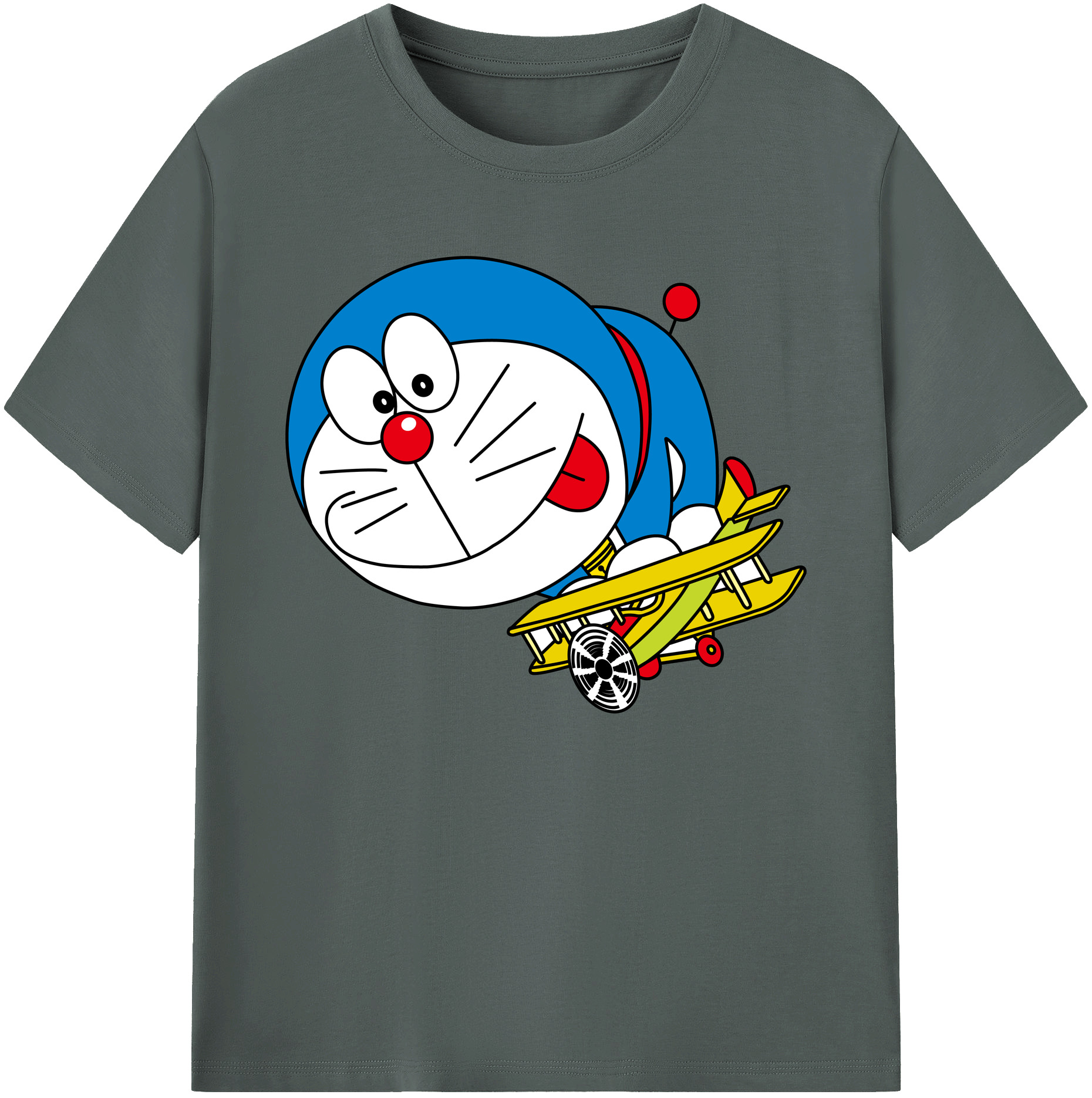 （画像用） ドラえもん Doraemon 綿100％ メンズ半袖Tシャツ｜肌触りやわらか＆通気性